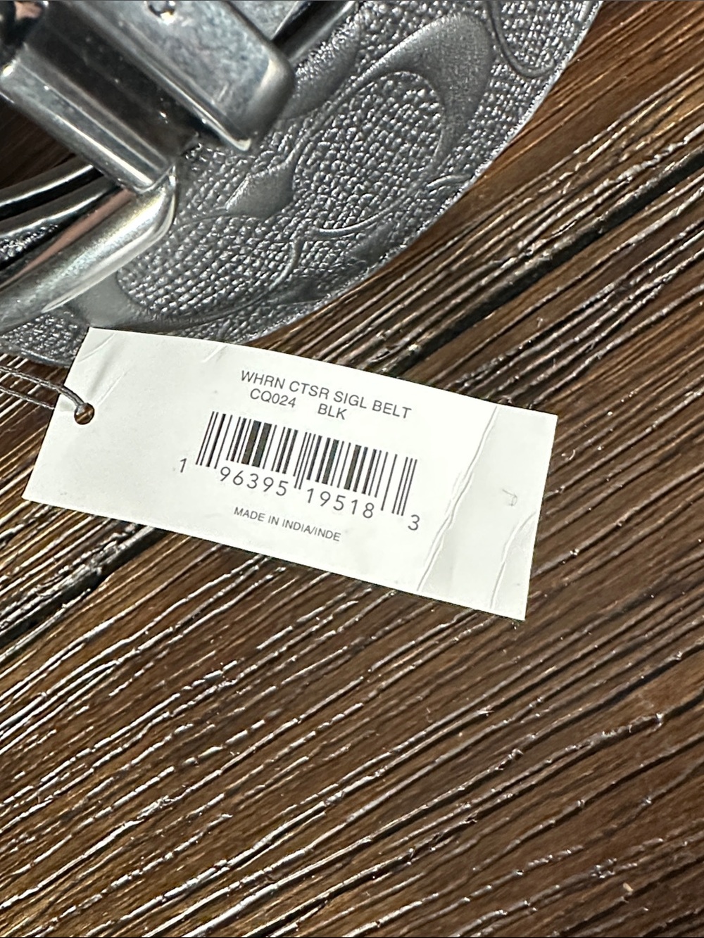 NWT! Coach Men's Embossed Signature Belt in Gunmetal - Picture 3 of 4